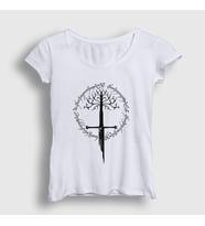Presmono Kadın Sarı Narsil Yüzüklerin Efendisi The Lord Of The Rings T-Shirt 252941tt (Beyaz)