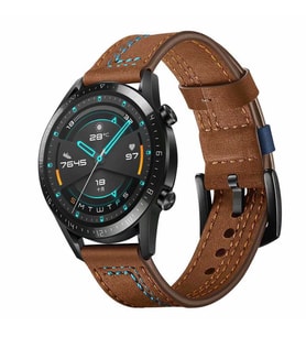 Samsung Galaxy Watch Active 2 44mm Kordon Nubuk Deri Kordon (KAHVE)