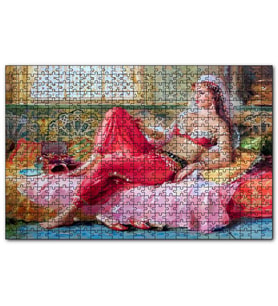 Cakapuzzle Yağlı Boya Resmi Otantik Giyimli Kadın Görseli  Puzzle Yapboz MDF (Ahşap) (255 Parça)