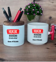  Hukuk Okuduğumu Söylemiş Miydim  Hediye Sepeti Kupa Bardak T Kulplu, Kalemlik Hediyeleri Hukuk Öğrencisine Hediye (Model 1)
