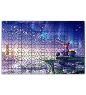 Cakapuzzle Perisi ve Saçtığı Çiçekler Puzzle Yapboz MDF (Ahşap) (500 Parça)