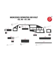 Meriç Volkswagen Volt Crafter Ön Torpido Kaplama Maun 17 Parça 1995-2006 (Karbon)