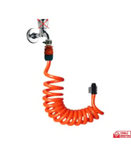 Plasyay Spiral Balkon Wc Banyo Veranda Yıkama Hortum Seti 2 Metre (Turuncu)