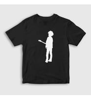 Presmono Unisex Çocuk Beyaz Guitar Robert Smith The Cure T-Shirt 452971tt (Siyah)