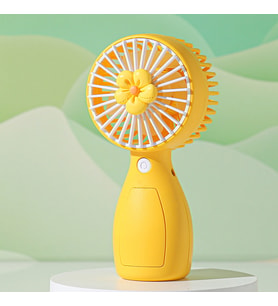 Livava Çiçekli Mini Fan, Usb li ve Şarj Edilebilir, Mavi, 13x7 (Sarı)