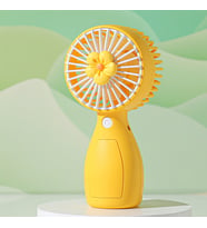 Livava Çiçekli Mini Fan, Usb li ve Şarj Edilebilir, Mavi, 13x7 (Sarı)
