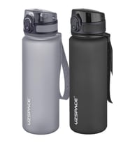 Uzspace 2'li Tritan Matara Seti 500 ml 14 Farklı Renk Seçeneği FiftyFifty (Gri-Sıyah) (Gri - Siyah)
