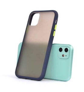 Apple iPhone 11 Kılıf Zore Fri Mat Yüzey Renkli Kenar Kılıf (Lacivert)