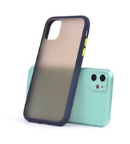 Apple iPhone 11 Kılıf Zore Fri Mat Yüzey Renkli Kenar Kılıf (Lacivert)