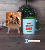 Babalar Günü Hediyesi Fotoğraflı Dekoratif Taş, Kupa Bardak Beyaz HediyeBabaya Hediye (Model 14)