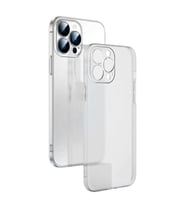 Ally iPhone 13 Pro 6.1inch Frosted Glass Şeffaf Kamera Korumalı Kılıf (Beyaz)