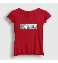 Presmono Kadın Beyaz Kirari Anime kakegurui T-Shirt 239878tt (Kırmızı)