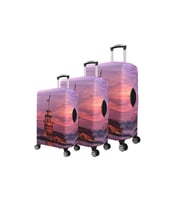 Bagacar Relax Büyük Orta Kabin Boy için 3 lü Valiz Kılıfı (Pembe)