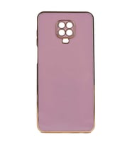 Xiaomi Redmi Note 9S Kılıf Kenarları Gold Kamera Korumalı Renkli Pastel Silikon Açık Yeşil BARK (Mor)