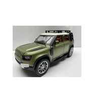 Land Rover Defender Metal Araba 23 Cm Sesli Işıklı Kapı Bagaj Kaput Açılır Oyuncak Demir Araç (Haki)