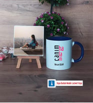 Halaya Hediye Fotoğraflı Dekoratif Taş, Kupa Bardak Beyaz Hediye (Model 3)