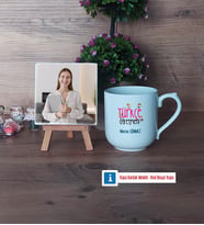 Türkçe Öğretmeni Fotoğraflı Dekoratif Taş, Kupa Bardak Beyaz Hediye (Model 5)
