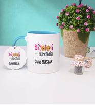Biyoloji Mühendisi Kupa Bardak ve Anahtarlık (Mavi)