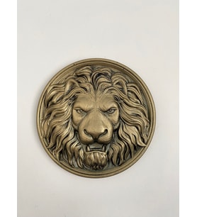 Aslan Figürlü Kabartmalı Duvar Süsü (Altın-Siyah)