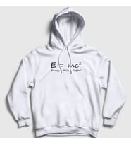 Presmono Unisex Gri Energy Milk Coffee Science Albert Einstein Kapüşonlu Sweatshirt 332728tt (Beyaz)