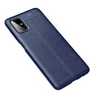 Galaxy M51 Kılıf Zore Niss Deri Desenli Silikon Kılıf (Lacivert)