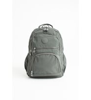 Unisex Suya Dayanıklı Krinkıl Kumaş Çok Gözlü Orta Boy Lacivert Renkli Laptop Okul Ve Sırt Çantası (Gri)