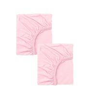 2 Adet 70 x 140 x 20 cm Anne Yanı Lastikli Penye Kumaş Bebek Çarşafı (Pembe)