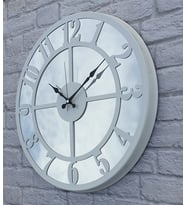 Markakanvas Metal  AYNALI Duvar Saati  ( Çap 50 cm -Çap 80 cm ) (Beyaz)