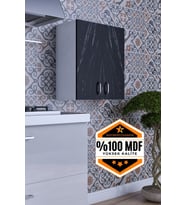 Moza Çok Amaçlı Dolap Kapaklı Mutfak Balkon Banyo MDF (Siyah - Beyaz)