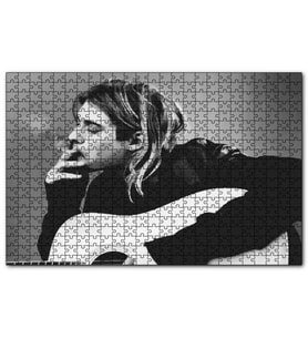 Cakapuzzle Kurt Cobain Gitar  Puzzle Yapboz MDF (Ahşap) (1000 Parça)