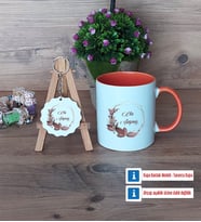 Doğum Günü Hediyesi İsme Özel Kupa Bardak Kırmızı ve Ahşap Anahtarlık Hediye (Model 12)