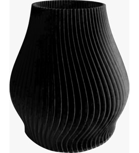 Vazo Saksı Spiral Desenli 3D baskı Özel Üretim (Siyah)