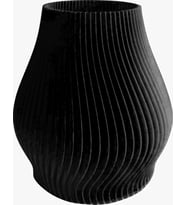 Vazo Saksı Spiral Desenli 3D baskı Özel Üretim (Siyah)