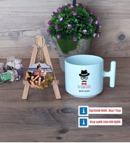 En Cool Baba Kupa Bardak Beyaz ve Fotoğraflı Ahşap Anahtarlık Hediye Babaya Hediye (Model 12)