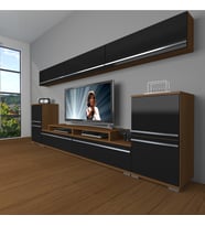 Decoraktiv Ekoflex 9 Mdf Tv Ünitesi Tv Sehpası (Siyah - Ceviz)