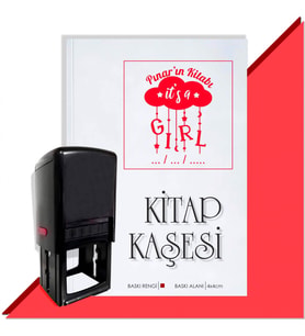 Kişiye Özel  İt's A Girl Tarihli Kitap Kaşesi (Kırmızı)