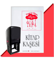 Kişiye Özel  İt's A Girl Tarihli Kitap Kaşesi (Kırmızı)