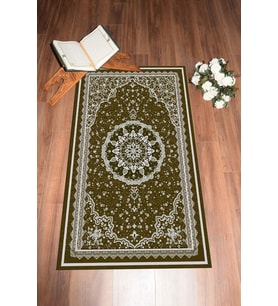 EVDEYA Dijital Baskılı Yıkanabilir Klasik Desen Hediyelik Namazlık Seccade 70x130, Seccade-40-gri, (Kahverengi)