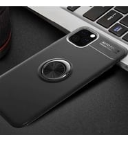 Uyumlu Model Apple iPhone 11 Pro Kılıf Yüzüklü Magnetli Ravel Case (Siyah)