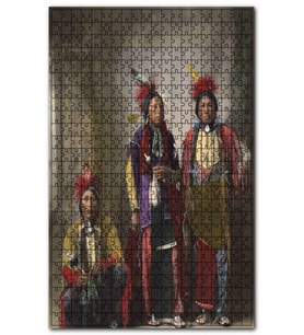 Cakapuzzle Kızılderililer Renklendirilmiş Fotoğraf Puzzle Yapboz MDF (Ahşap) (500 Parça)