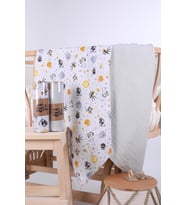 Babyhola 2'li Müslin Örtü Seti 80x80cm Kutulu Organik Hediyelik Emzirme Alt Açma Yenidoğan Puset Örtüsü (Yeşil)