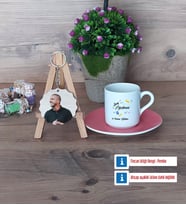 Sınıf Öğretmeni Türk Kahvesi Fincanı Ahşap Altlıklı ve Fotoğraflı Ahşap Anahtarlık Hediye Öğretmenler Günü Hediyesi (Model 6)