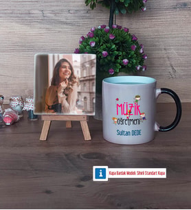 Müzik Öğretmeni Fotoğraflı Dekoratif Taş, Kupa Bardak Beyaz Hediye (Model 9)