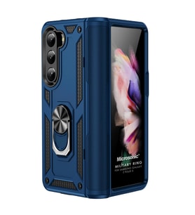 Microsonic Samsung Galaxy Z Fold 5 Kılıf Military Ring Holder Siyah (Lacivert)