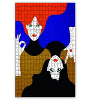 Cakapuzzle İllustration İkiz Kadınlar Puzzle Yapboz MDF (Ahşap) (500 Parça)