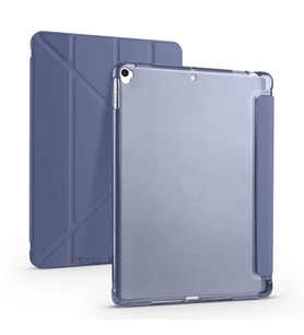 Apple iPad Pro 10.5 / Air 10.5 İnç Uyumlu Üçgen Katlanabilir Kalemlikli Standlı Akıllı Kılıf (Lavanta)