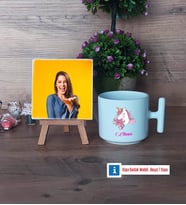 Unicorn Fotoğraflı Dekoratif Taş, Kupa Bardak Beyaz Hediye (Model 12)