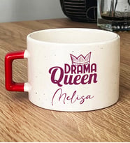 Kişiye Özel Drama Queen Hediye Lüks Fincan Sevgiliye Arkadaşa Hediye (Kırmızı)