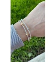 Dorika Boncuk Detaylı İki Zincirli Altın Gümüş Rengi Kombinli Gümüş Bileklik : Gümüş - 17 cm : Gümüş - Altın - 19 cm : Gümüş - 20 cm : Altın - 20 cm : Gümüş - Altın - 20 cm (Gümüş - Altın)