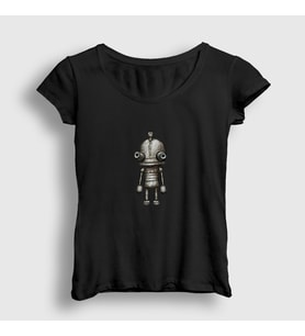 Presmono Kadın Beyaz Josef Oyun Machinarium T-Shirt 509871tt (Siyah)